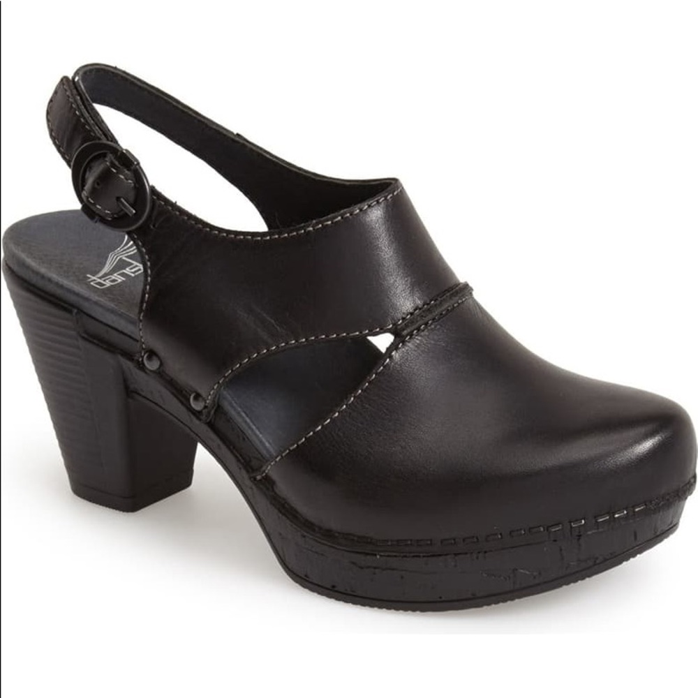 Dansko Riley Dress Pump black leather clog